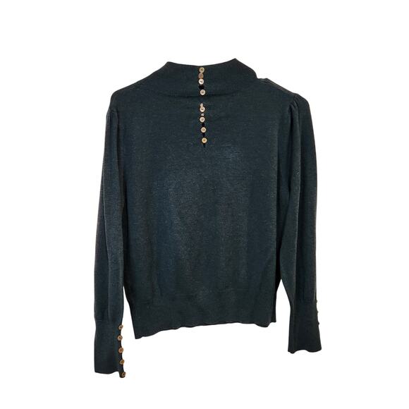 Molly Bracken Navy Blue Casual Long Sleeve Pullover Mock Neck Sweater Large - Picture 2 of 10